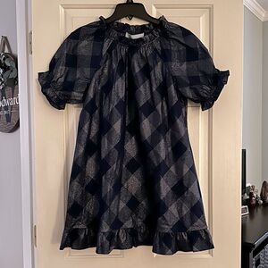 Hill House The Katherine Nap Dress in navy glitter check size small